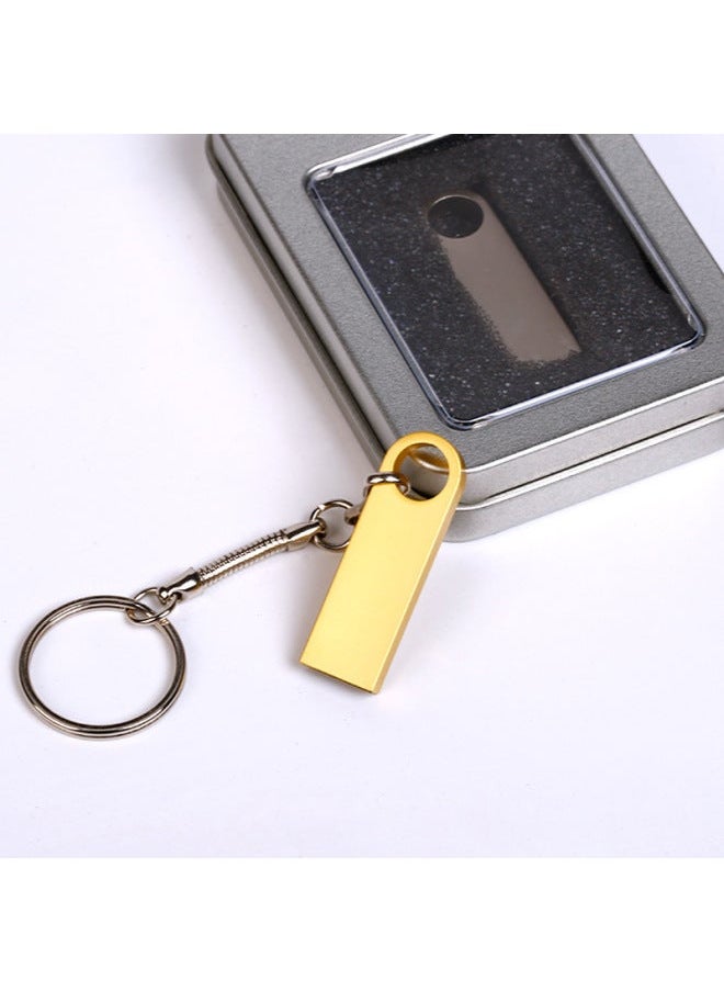 U Disk Custom 32G Lettering 16G Creative Metal USB Gift High Speed 128G 64g-Color:Golden 2.0-Capacity:8GB  - Image 3