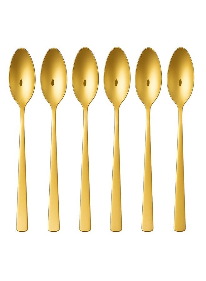 VishList Golden Coffee Spoon (Pack of 6) 15 cm Long Premium Golden Finish Stainless Steel Luxury Tea & Coffee Spoons Dessert, Soup, Daily Use Elegant Gold Tableware with Modern - Image 1