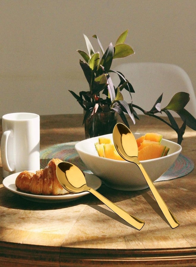 VishList Golden Coffee Spoon (Pack of 6) 15 cm Long Premium Golden Finish Stainless Steel Luxury Tea & Coffee Spoons Dessert, Soup, Daily Use Elegant Gold Tableware with Modern - Image 5