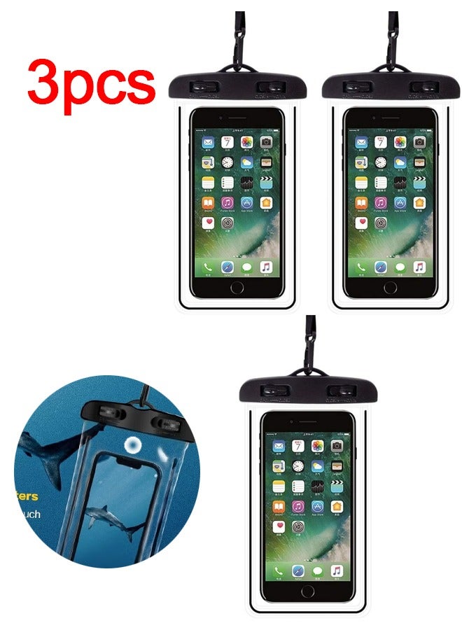 Waterproof Phone Case, IPX8 Certified 30M Waterproof Phone Pouch Waterproof Cell Phone Case Fit for Big Phones up to 7.2'' Compatible with iPhone 12/13/14/15/16/17 Pro Max S22 S23 Ultra
