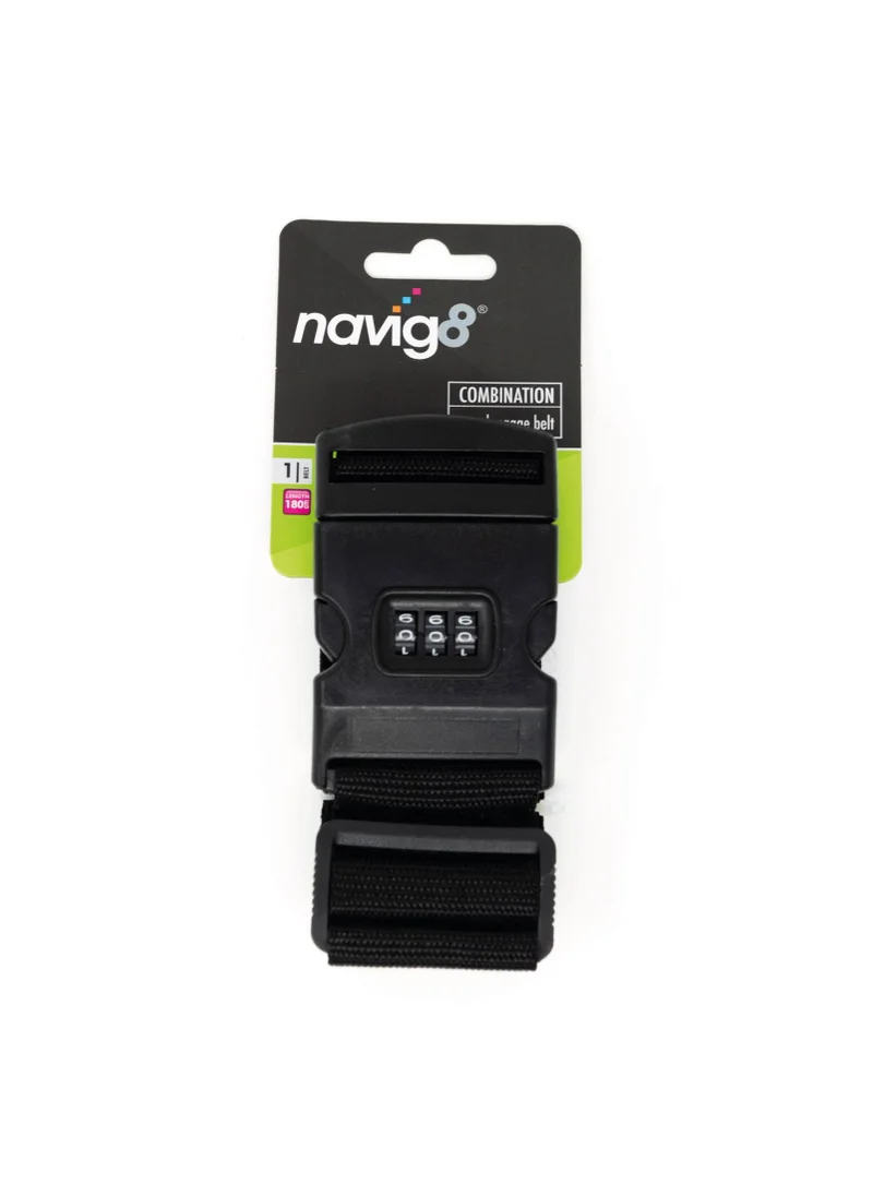 Matalan Navig8 Black Combination Luggage Belt (20.5cm x 8cm x 4cm)