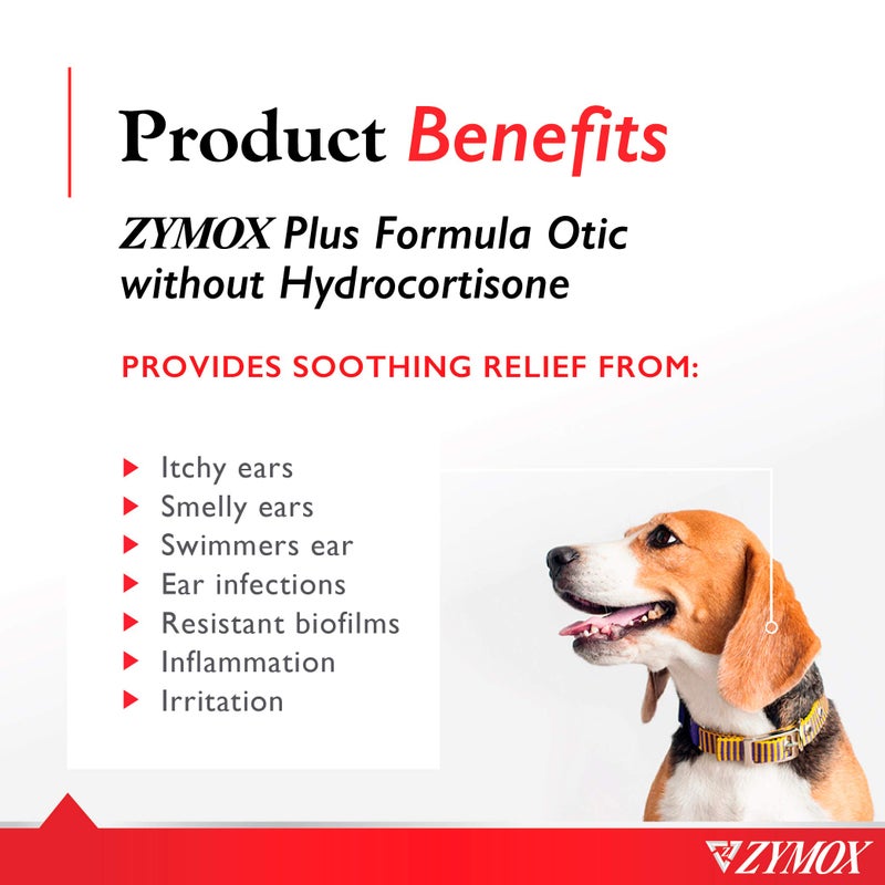 Zymox Advanced Formula Otic Plus Enzymatic Ear Solution for Dogs and Cats Without Hydrocortisone, 1.25oz - Image 2