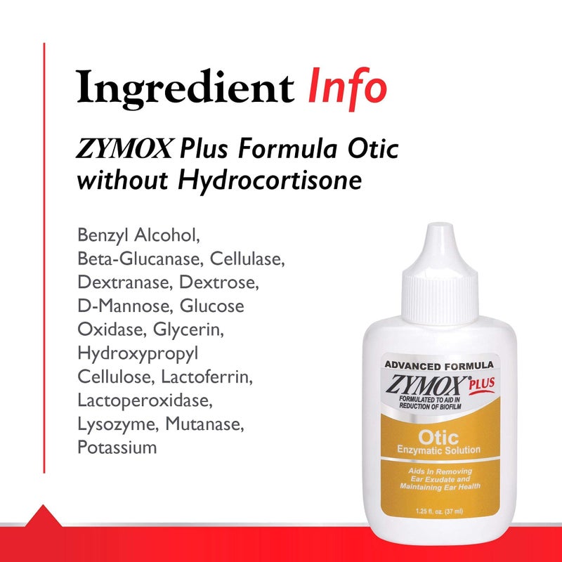 Zymox Advanced Formula Otic Plus Enzymatic Ear Solution for Dogs and Cats Without Hydrocortisone, 1.25oz - Image 4