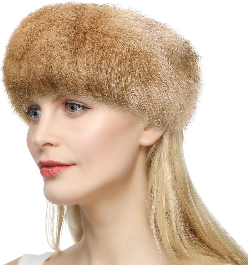 Dikoaina Womens Faux Fur Headband Winter Earwarmer Earmuff Ski - Image 1
