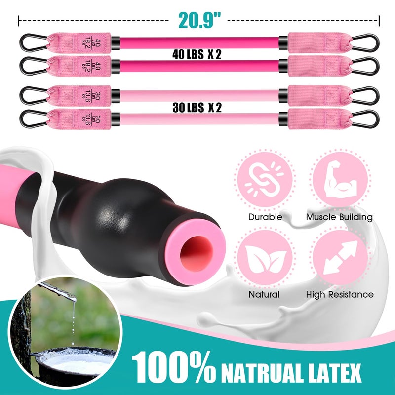 Ayombo Pilates Bar Kit with Resistance Bands, Adjustable Pilates Equipment for Legs, Hip, Waist, Arm, Squats Exercise Equipment for Home Gym Workouts, 3-Section Pilates Bar Kit for Women & Men - Image 3