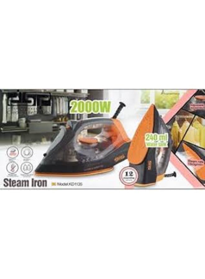 DSP KD1135 2000W Ceramic Soleplate Iron, 240ml Water Tank, Fast Heating, multicolour - Image 2
