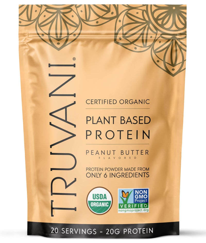 Truvani Vegan Pea Protein Powder | Peanut Butter | 20g Organic Plant Based Protein | 20 Servings | Keto | Gluten & Dairy Free | Low Carb | No Added Sugar - Image 1