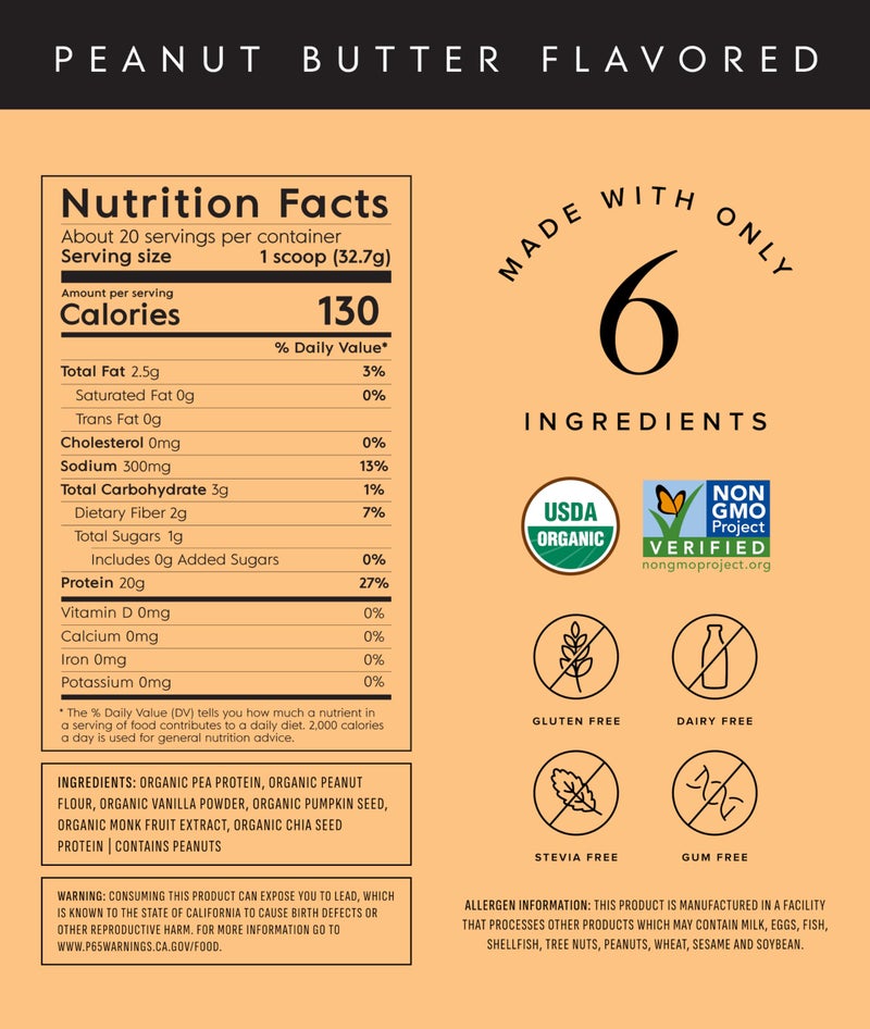 Truvani Vegan Pea Protein Powder | Peanut Butter | 20g Organic Plant Based Protein | 20 Servings | Keto | Gluten & Dairy Free | Low Carb | No Added Sugar - Image 2