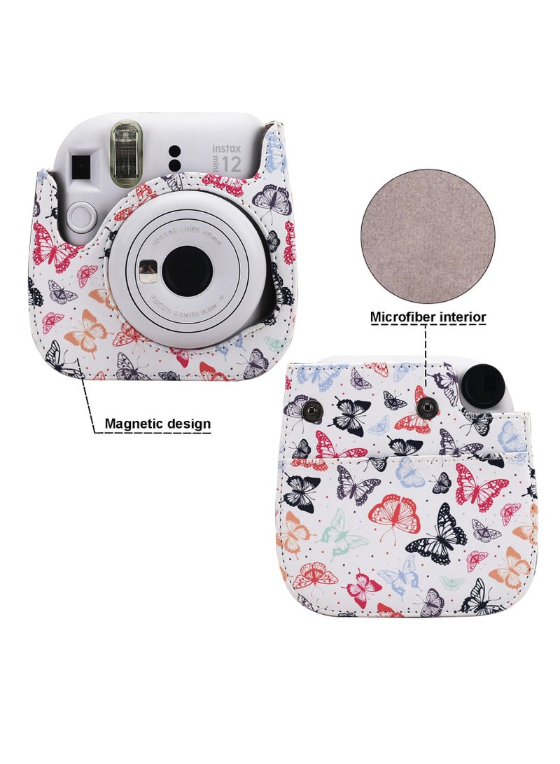 Protective Case for Fujifilm Instax Mini 12 11 9 Instant Camera, PU Leather Protective Case for Polaroid Camera Instax Mini 12 with Accessory Pocket and Adjustable Strap - Image 3