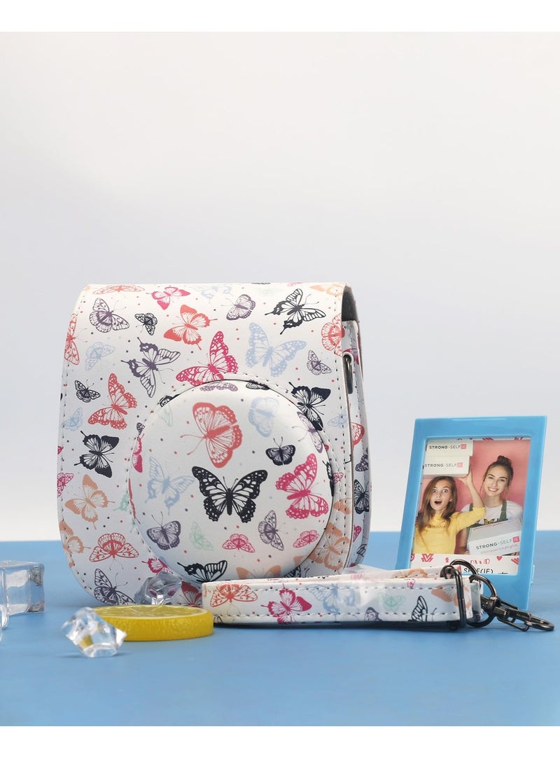 Protective Case for Fujifilm Instax Mini 12 11 9 Instant Camera, PU Leather Protective Case for Polaroid Camera Instax Mini 12 with Accessory Pocket and Adjustable Strap - Image 4