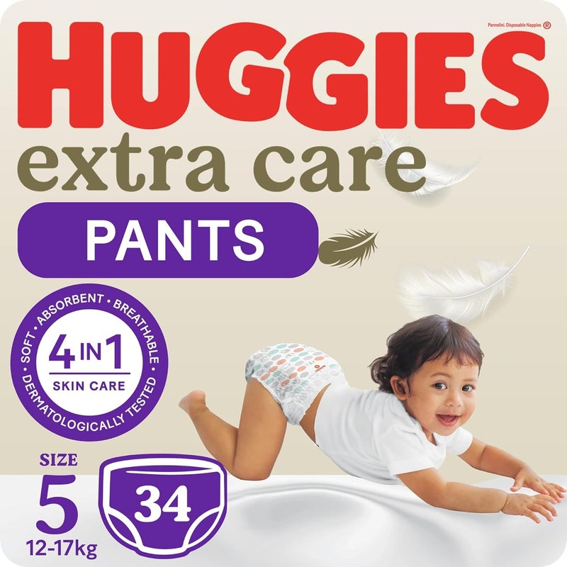 Huggies Extra Care Pants Size 5 (12-17 kg) - 34 Count - Image 1