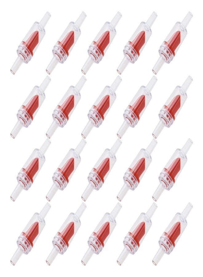 كريت آيديا مجموعة من 20 صمامًا أحادي الاتجاه مانعًا للرجوع، ملحقات مضخة هواء لأحواض السمك، متوفرة في متاجر أدوات الصيد، أنابيب هواء، خراطيم، وصلات، بلاستيك أحمر 4 مم - Image 1