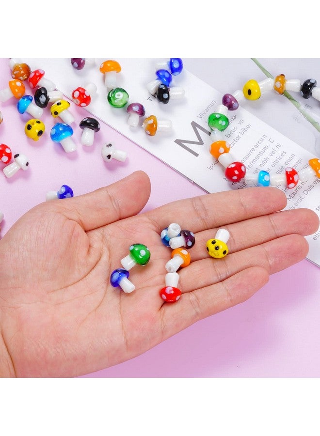 jiebor 100Pcs Mushroom Glass Beads Charms Lampwork Beads Cute Beads For Jewelry Craft Necklace Bracelet Earring Making Halloween 12X16Mm - Image 5