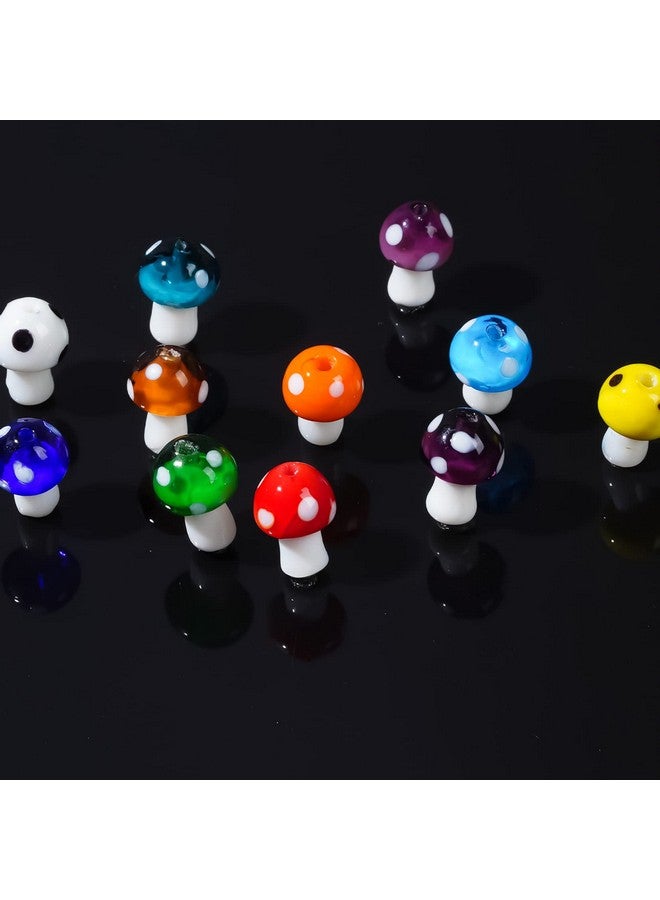 jiebor 100Pcs Mushroom Glass Beads Charms Lampwork Beads Cute Beads For Jewelry Craft Necklace Bracelet Earring Making Halloween 12X16Mm - Image 3