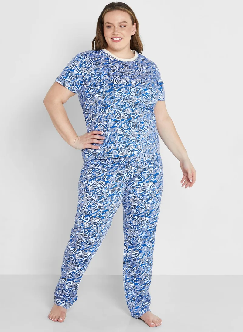 Ginger Plus All Over Printed Pyjama Set