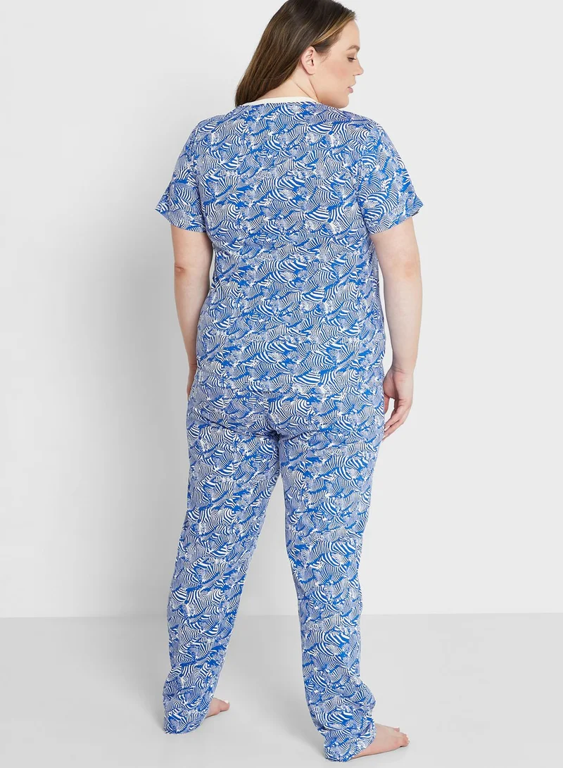 Ginger Plus All Over Printed Pyjama Set
