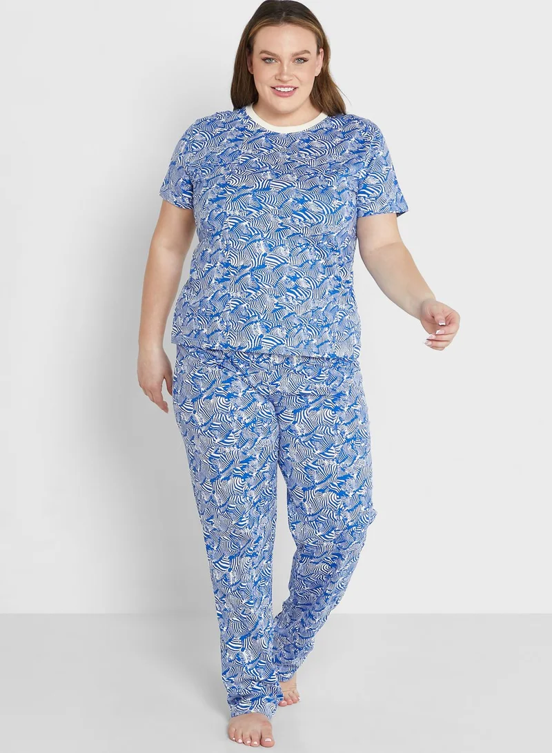 Ginger Plus All Over Printed Pyjama Set