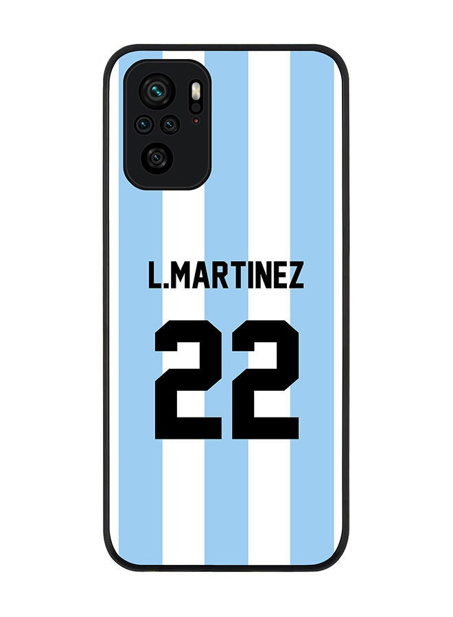 Stylizedd Rugged Black edge case for Redmi Note 10S/Redmi Note 10 4G Slim fit Soft Case Flexible Rubber Edges Anti Drop TPU Gel Thin Cover - Football Team - Argentina Player Name - L.Martinez - Image 1