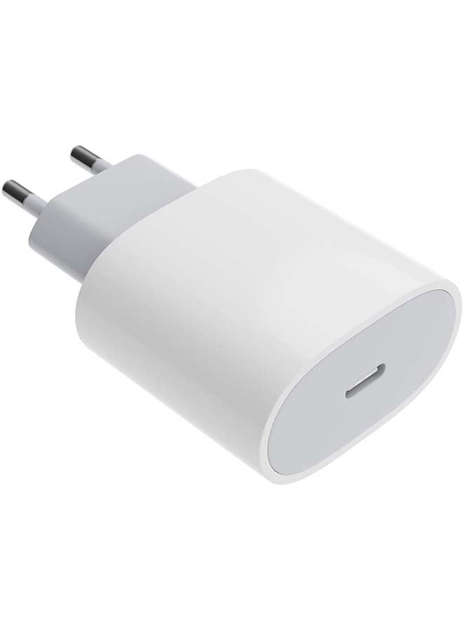 ابل  مقبس محول USB-C بقدرة 20 وات بمسمارين (قابس أوروبي) أبيض - Image 2