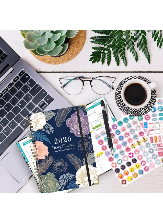 CMGTYYD 2026 Planner Notebook Monthly Daily Weekly Calendar Planner with Hardcover Spiral Bookmarks Academic Time Management Organizer，For Diary Journal Agenda Office Work School Study Supplies - Image 5