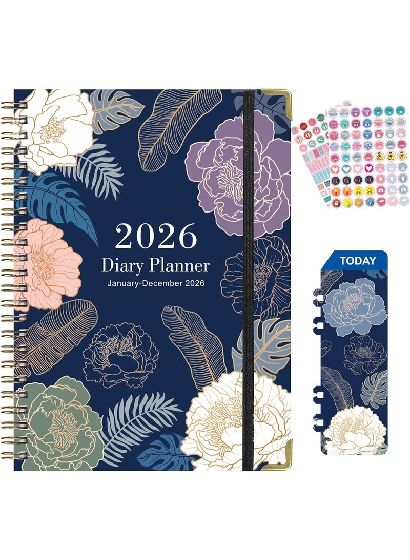 CMGTYYD 2026 Planner Notebook Monthly Daily Weekly Calendar Planner with Hardcover Spiral Bookmarks Academic Time Management Organizer，For Diary Journal Agenda Office Work School Study Supplies - Image 1