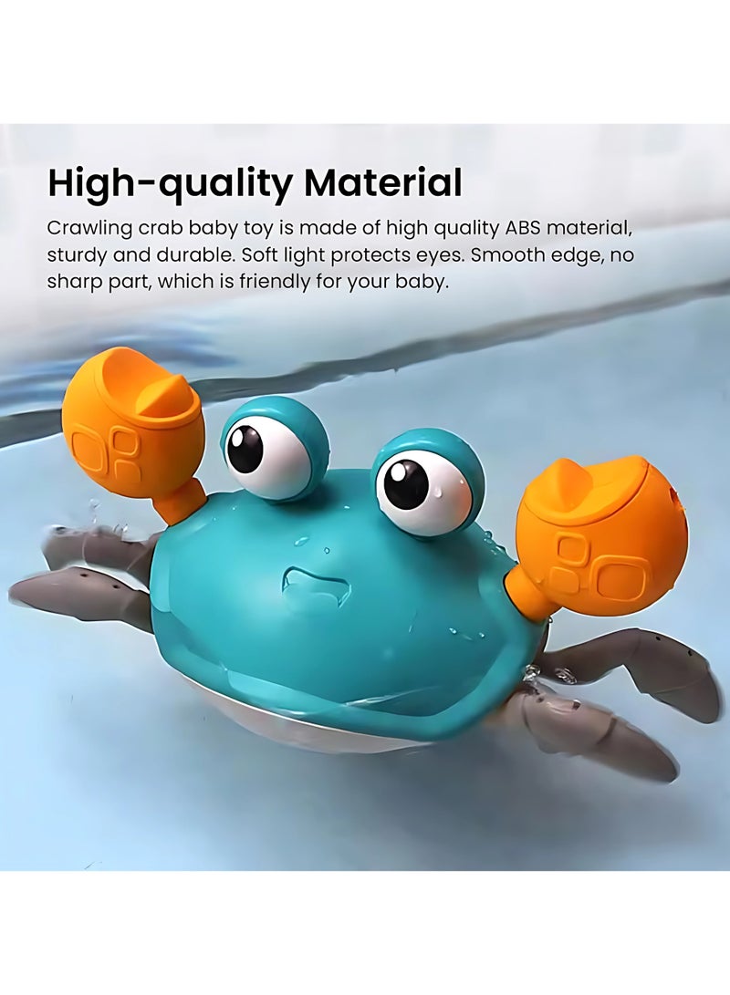 Twisoo Manual Crab Bath Toy – Wind-Up Walking Baby Toy for Land & Water, No Battery Needed, Pull String Spring Switch Action, Fun Moving Toy for Toddlers, Bath Time & Floor Play - Image 3