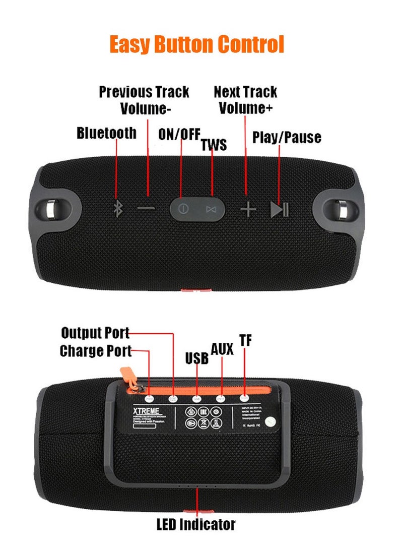 حصريا مكبر صوت محمول مقاوم للماء (أسود) - Image 4