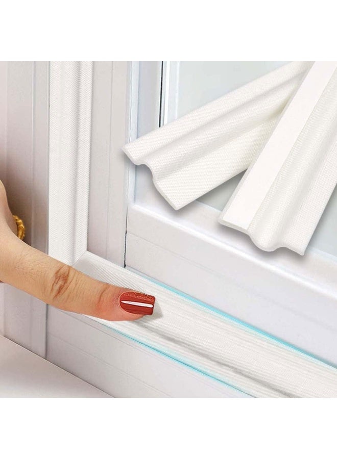 VIUAUAX Draft Excluders Seals, Soundproof Shockproof Dust prevention Wind Stopper, Window Door Weather Stripping, Self-Adhesive Cuttable Seal Strip, Length 3m (White) - Image 1