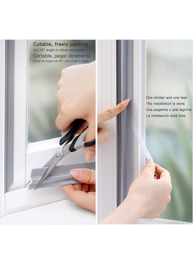 VIUAUAX Draft Excluders Seals, Soundproof Shockproof Dust prevention Wind Stopper, Window Door Weather Stripping, Self-Adhesive Cuttable Seal Strip, Length 3m (White) - Image 4