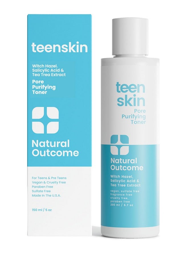 ناتشورال أوتكم تونر الوجه المُنقّي لحب الشباب للمراهقين من Natural Outcome Skin Care - قابض للوجه بحمض الساليسيليك لإزالة حب الشباب وتنقية المسام - خالٍ من العطور والكحول، 6.7 أونصة  - Image 1