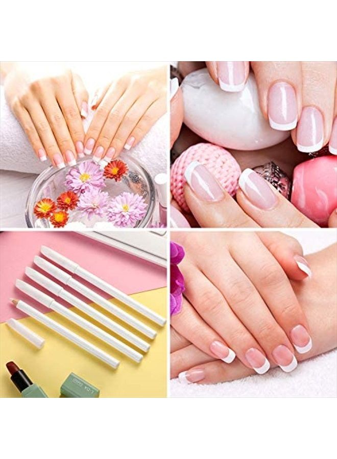 Blulu 3 Pieces White Nail Pencil 2-in-1 Nail Whitening Pencils French Nail Design Pencils with Cuticle Pusher for DIY Nail Design Manicure Supplies - Image 4
