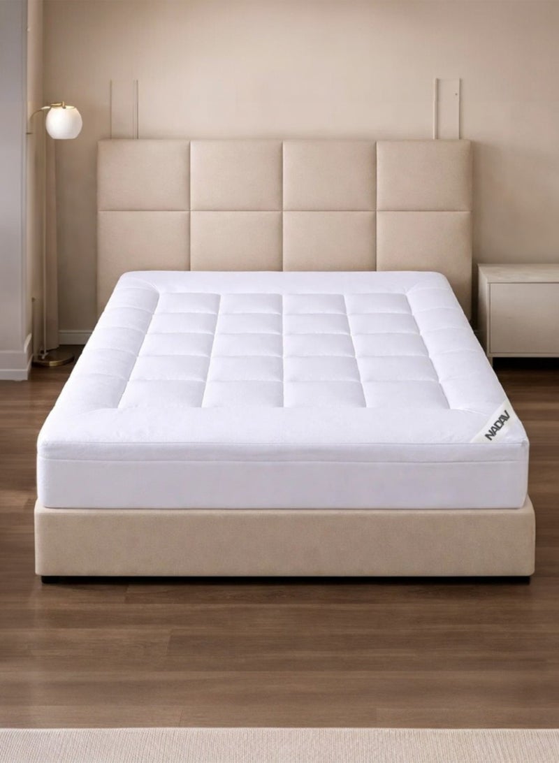 NADAV Dream Mattress Topper – Hotel Style – 180 × 200 cm – 10 cm Thickness – White - Image 2