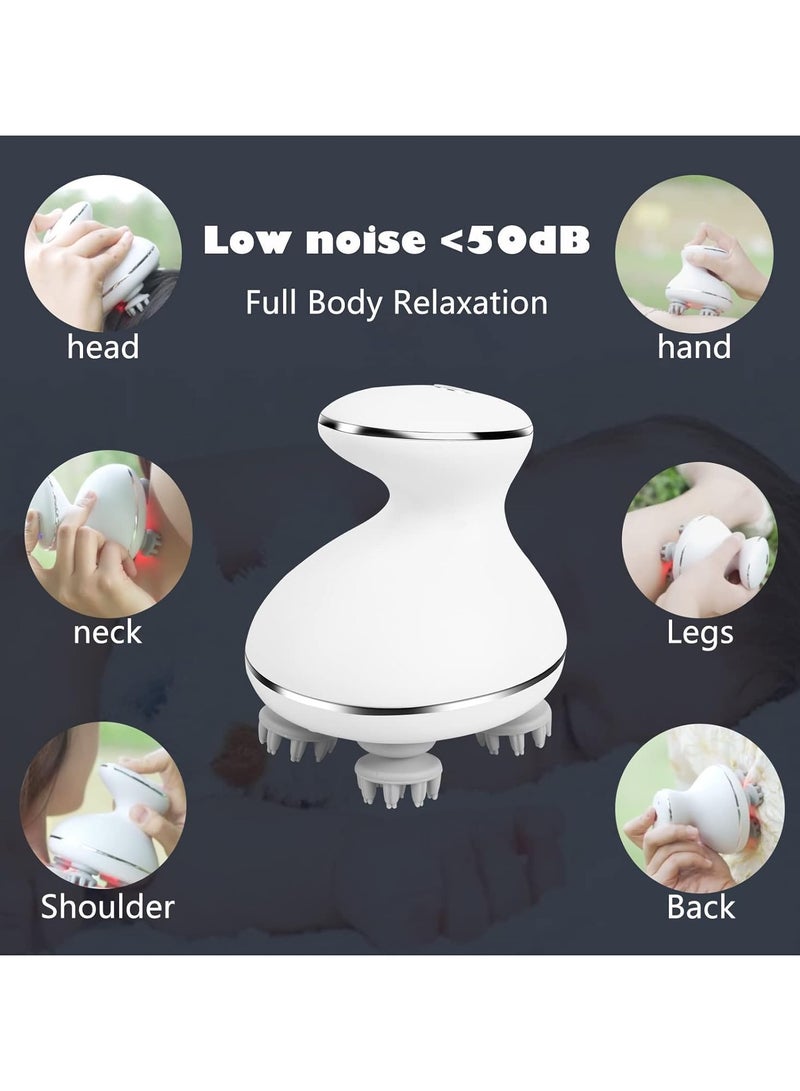 general Electric Head Massager Waterproof with 4 Removable Massage Heads, Cordless Portable Red Light Therapy Handheld Massager, 4 Massage Modes Pressure Relaxing Scalp, Suitable for Whole Body and Pets - Image 3