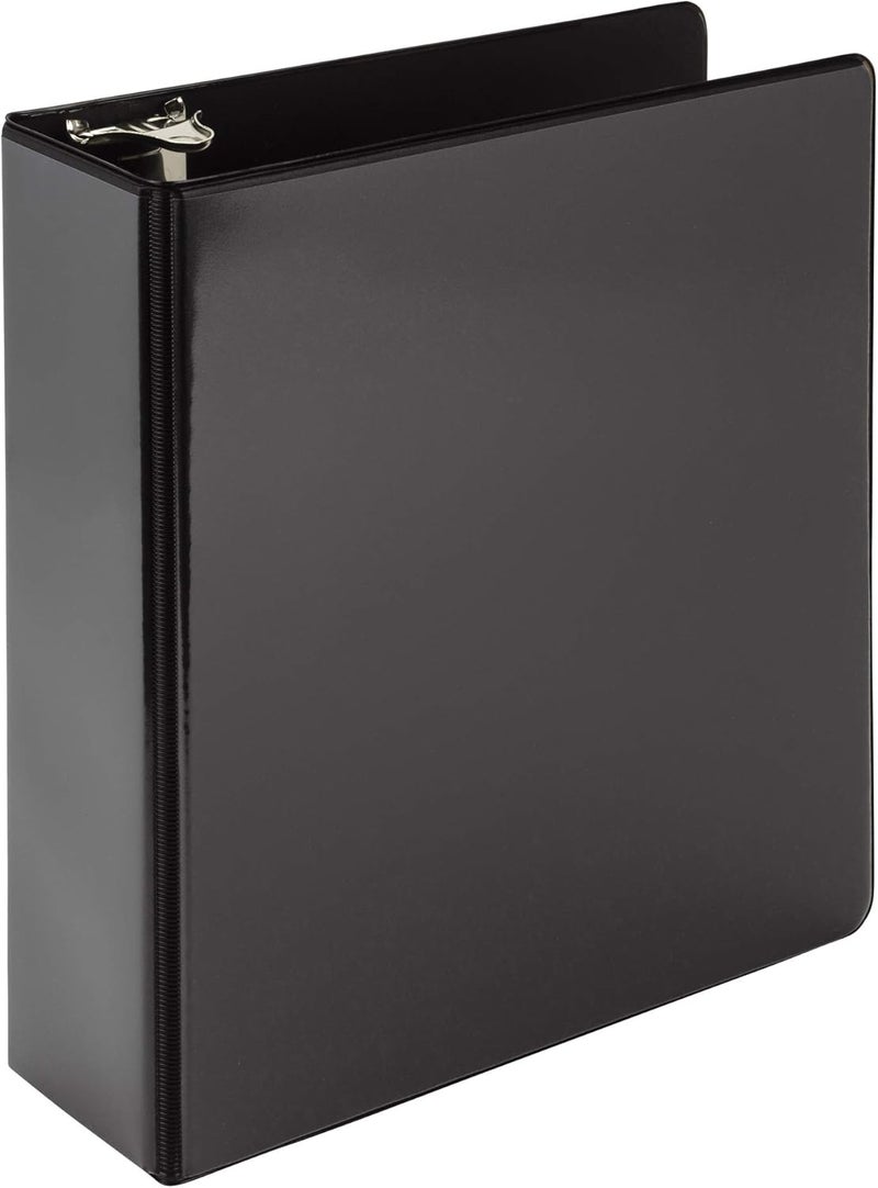 Samsill Economy 2 Inch Mini 3 Ring Binder Made in The USA 91 x 75 Round Ring Binder NonStick Customizable Cover Black - Image 1