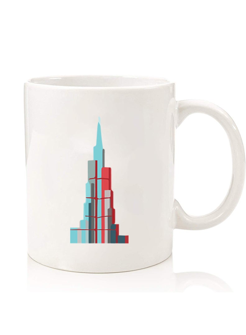 Theodor Premium Quality Two Sided Printed Coffee Mug Tea Cup For Home Office, Kids Men Women Burj Khalifa - Image 1