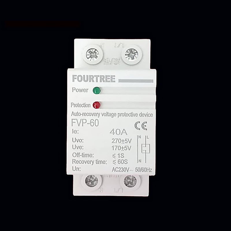 Self Recovery Over Under Voltage Protection Relay 50A 220V DIN Rail Mount - Image 3