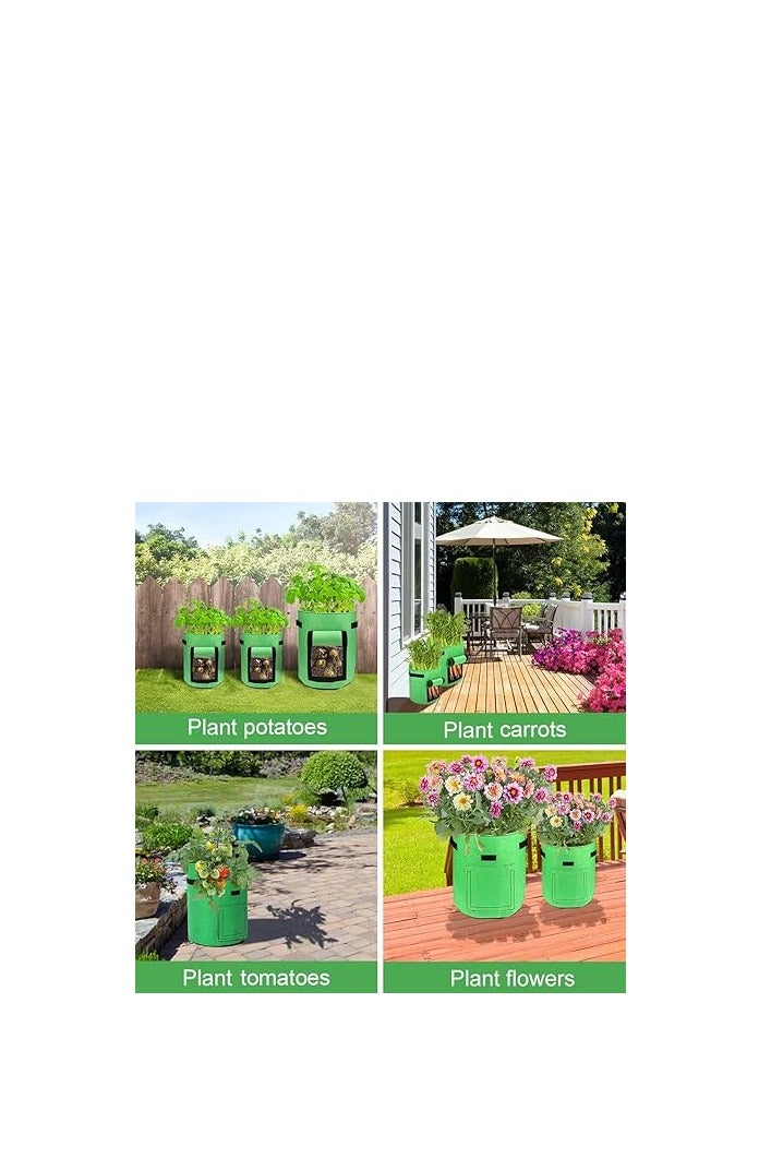 XILILAI 2 Pcs 10 Gallon Potato Grow Bags, Planting Bags - Premium Breathable Nonwoven Cloth Vegetable Grow Bags with Handles & Access Flap for Potato/Plant Container/Aeration Fabric Pots - Image 5