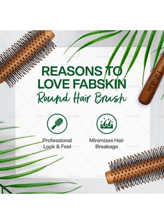 Fabskin Fabskin Wooden Round Hair Brush | Men and Women | For Adding Curls, Volume, Waves, Quick Blowout, Straightening, Curling, Drying, Volumizing Hairs & Scalp Massage | Hair Roller Brush for Hair Styling  - Image 5