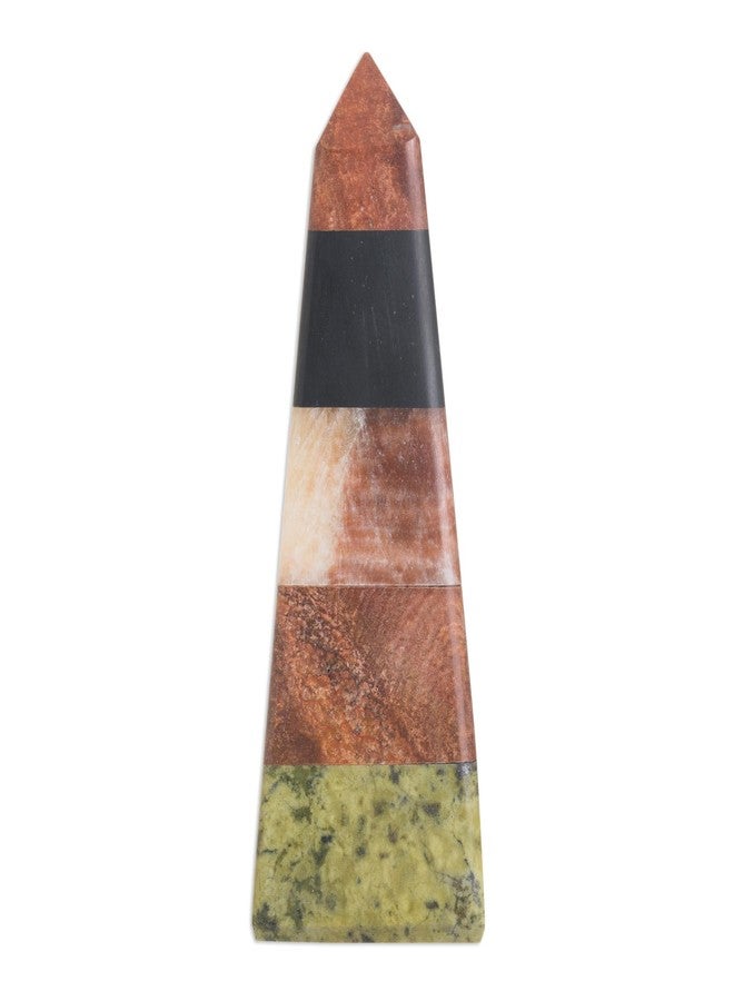NOVICA Multicolor Natural Gemstone Geometric Sculpture, 4.7" Tall, 'Energy Obelisk' - Image 2