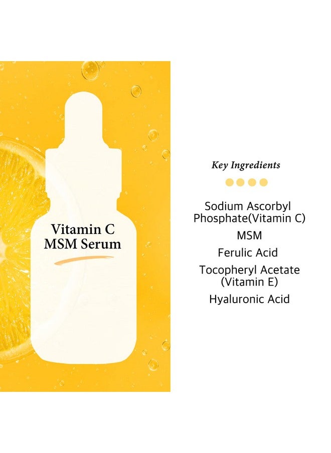 Cos De BAHA - Vitamin C Facial Serum With Msm For Fades Age Spots Smoothing Fine Lines + Dark Spots Pore Refining Resurfacing 1 Fl Oz (30Ml) - Image 1