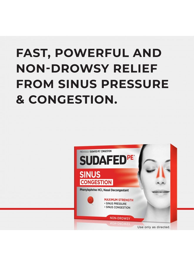 Sudafed Sudafed PE Sinus Congestion Maximum Strength Non-Drowsy Decongestant Tablets, 18 ct  - Image 3