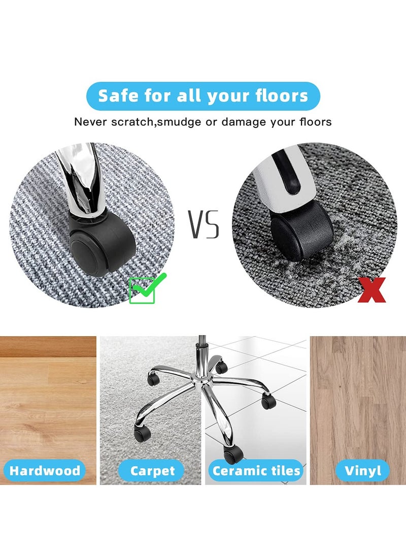 Generic Office Chair Replacement Wheels – Black Durable Casters – 360° Smooth & Silent Rolling – Floor Protection for Wood & Tile – Easy Installation Fits Most Chairs - Image 4