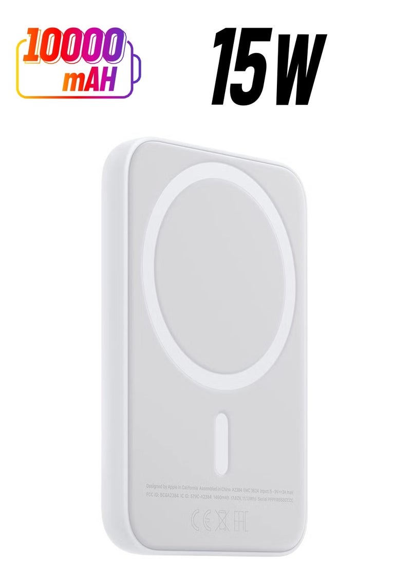Generic - NEW MagSafe Wireless Power Bank for iPhone 14 – 10,000mAh Portable Charger in White - Image 1