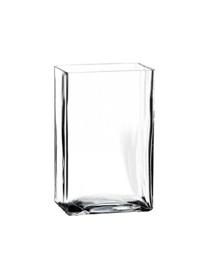 Incrizma Incrizma Flora Plain Glass Vase, Clear Bud Floral Container, Candle Holder, Planter Terrarium for Wedding Party Event, Home Office Decor (14x10x22 cm)  - Image 1