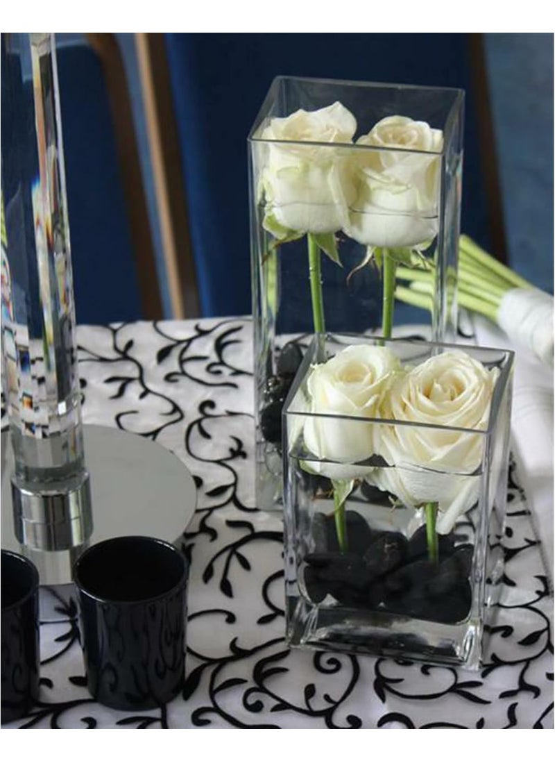 Incrizma Incrizma Flora Plain Glass Vase, Clear Bud Floral Container, Candle Holder, Planter Terrarium for Wedding Party Event, Home Office Decor (14x10x22 cm)  - Image 3