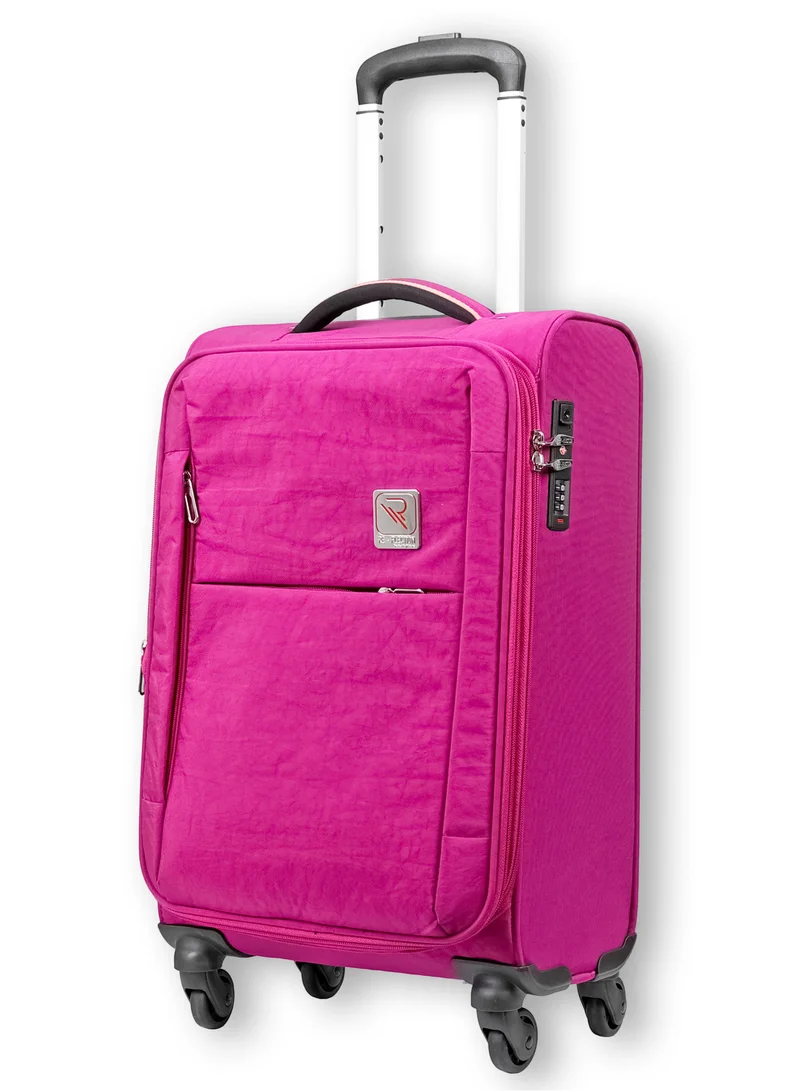 ريفلكشين Reflection Expandable Soft Trolley Luggage – 26" Carry-On with TSA Lock, Double Security Zipper &amp; 360° Spinner Wheels, Pink