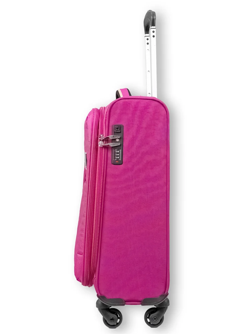 ريفلكشين Reflection Expandable Soft Trolley Luggage – 26" Carry-On with TSA Lock, Double Security Zipper &amp; 360° Spinner Wheels, Pink