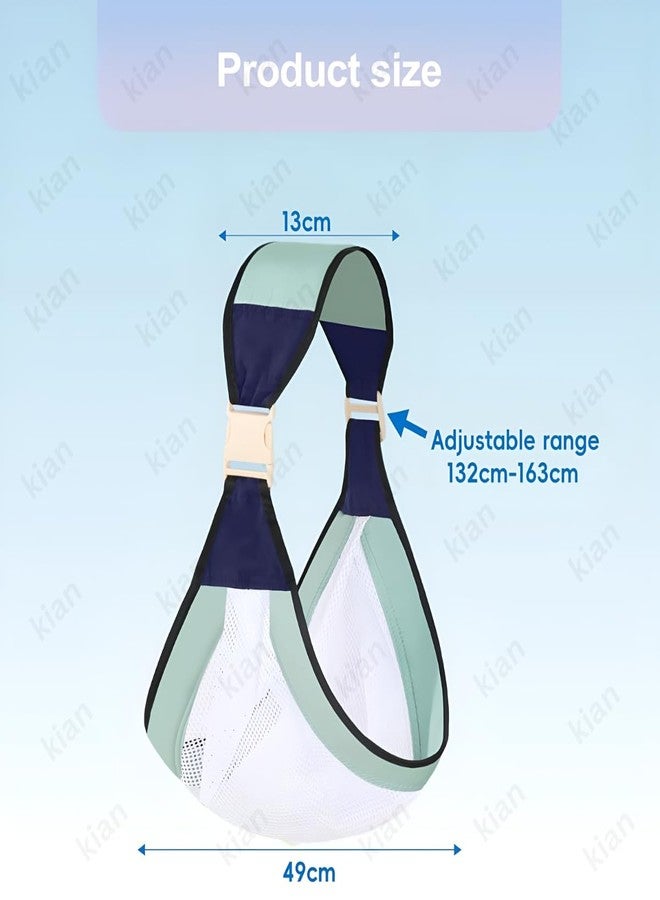 Kian Baby Sling Carrier Wrap Cotton, Breastfeeding and Stroller Cover Adjustable for Newborn Baby up to 20kg - Special Carrier/Sling for PREMIE BabiesBreathable Mesh Baby Sling Carrier with Adjustable Strap (multi color ) ( pack of 1 ) - Image 2