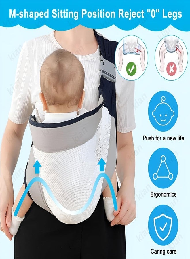 Kian Baby Sling Carrier Wrap Cotton, Breastfeeding and Stroller Cover Adjustable for Newborn Baby up to 20kg - Special Carrier/Sling for PREMIE BabiesBreathable Mesh Baby Sling Carrier with Adjustable Strap (multi color ) ( pack of 1 ) - Image 4