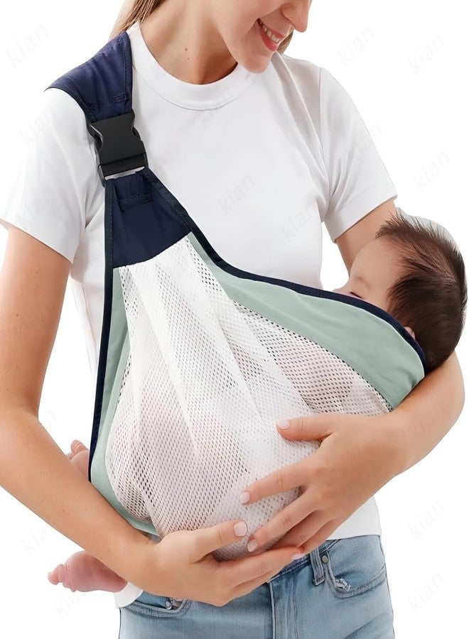 Kian Baby Sling Carrier Wrap Cotton, Breastfeeding and Stroller Cover Adjustable for Newborn Baby up to 20kg - Special Carrier/Sling for PREMIE BabiesBreathable Mesh Baby Sling Carrier with Adjustable Strap (multi color ) ( pack of 1 ) - Image 1